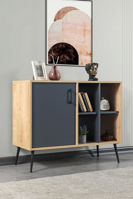 Hanah Home Şile 4109 Consola Roble Zafiro y Antracita